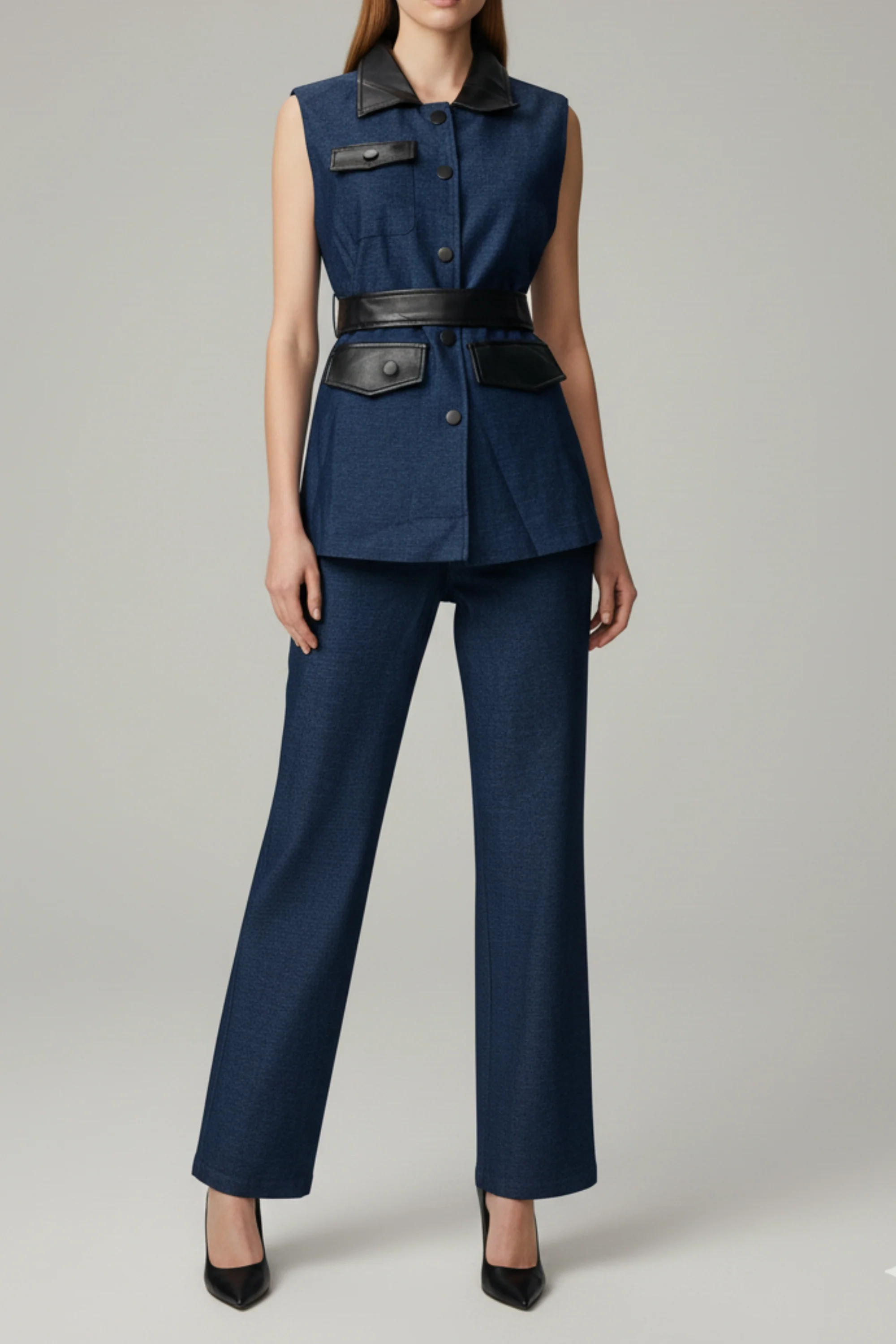 Indigo Noir Belted Co-ord Set