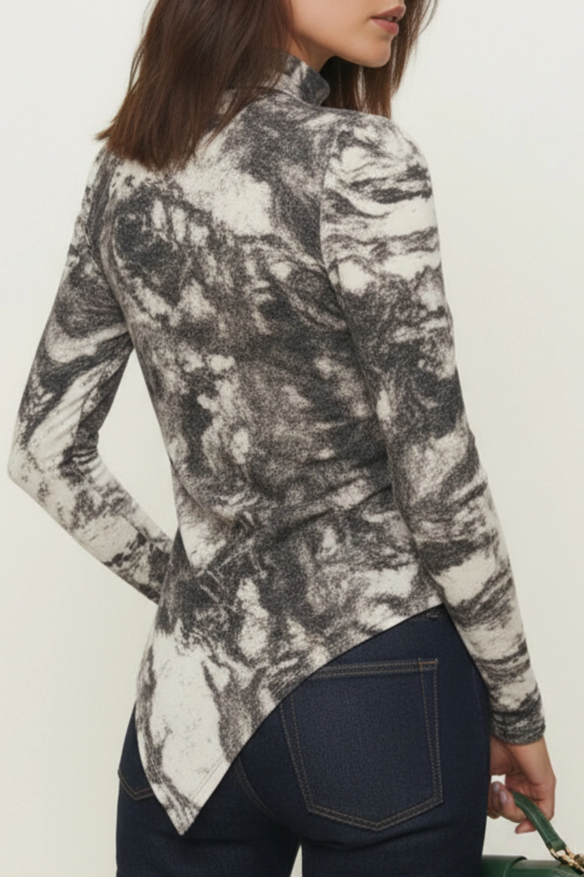 Abstract Marble Bodycon Top