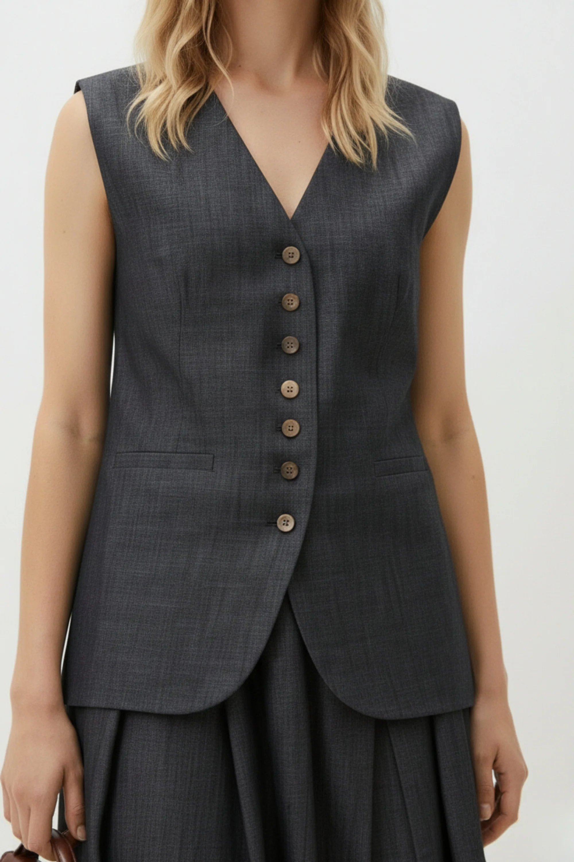 Denim Waistcoat Skirt Co-ord Set