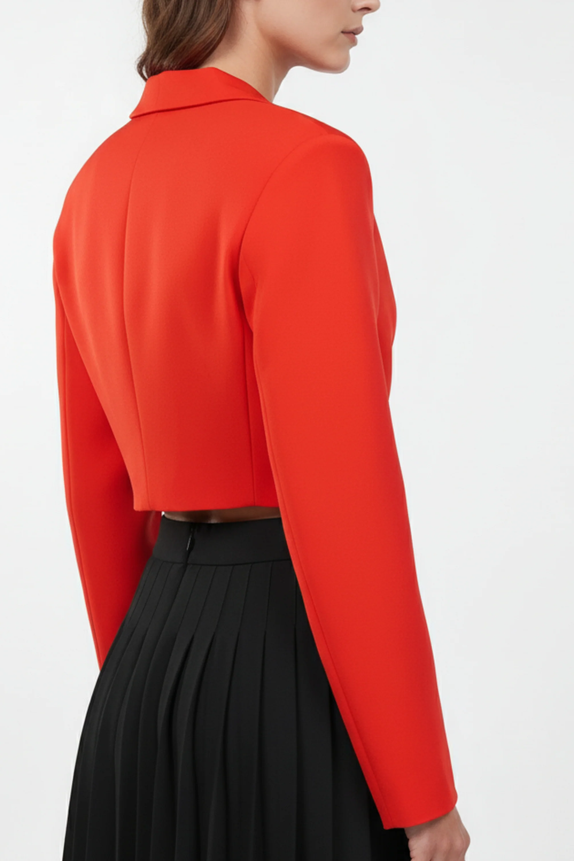 Strings Attached Cropped Blazer in Red