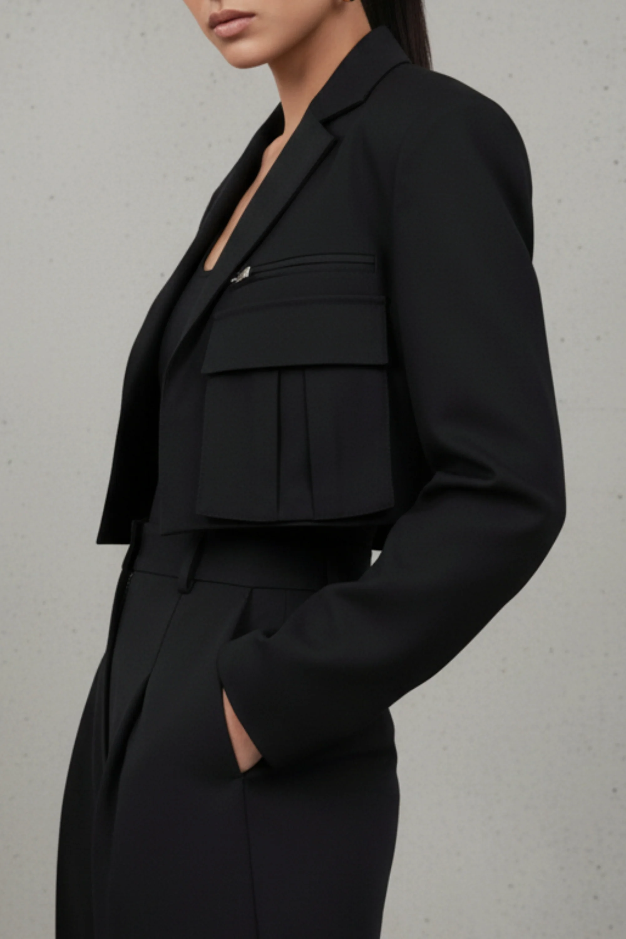 Carbon Street Swagger Cropped Blazer