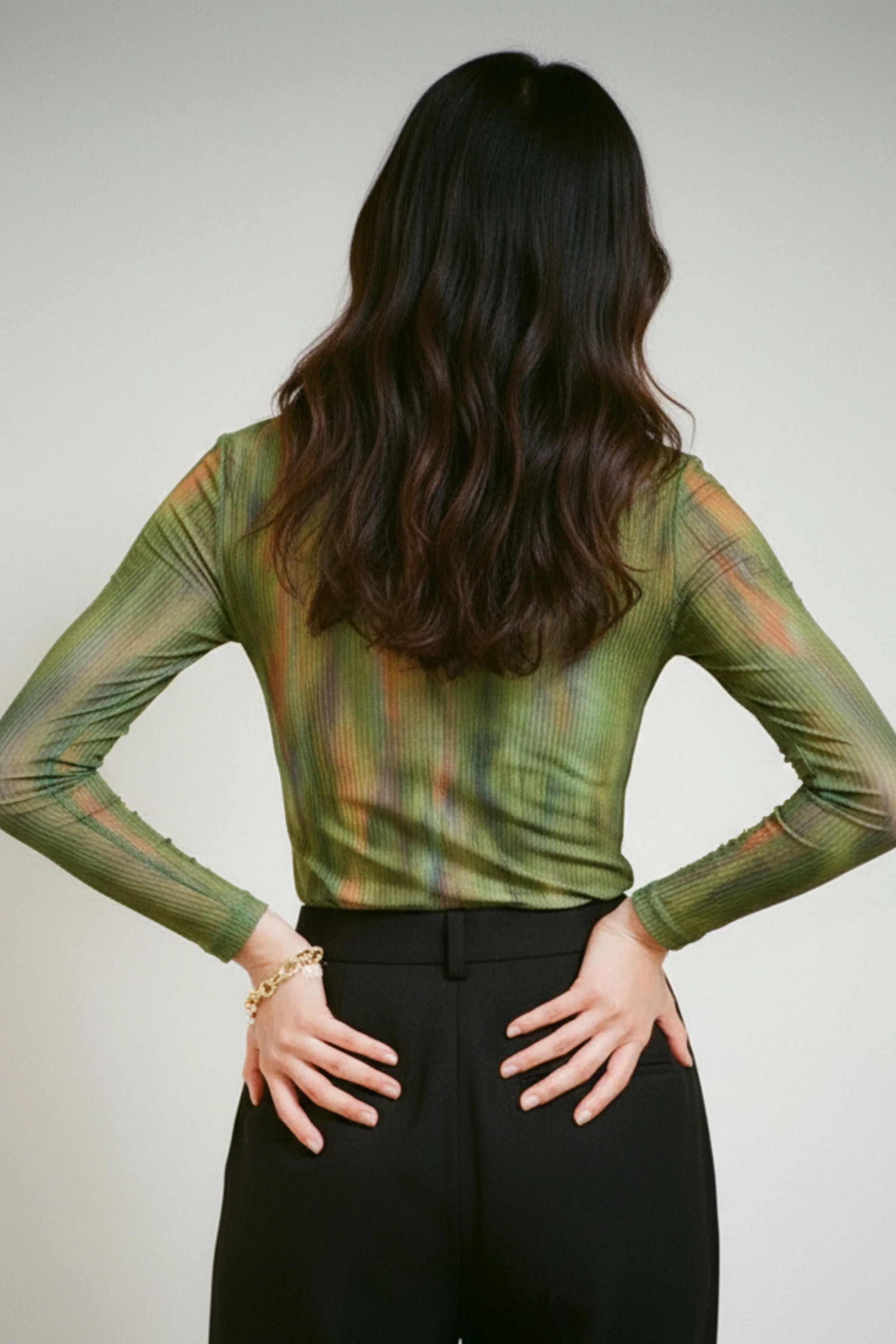 Moss Green Mesh Top