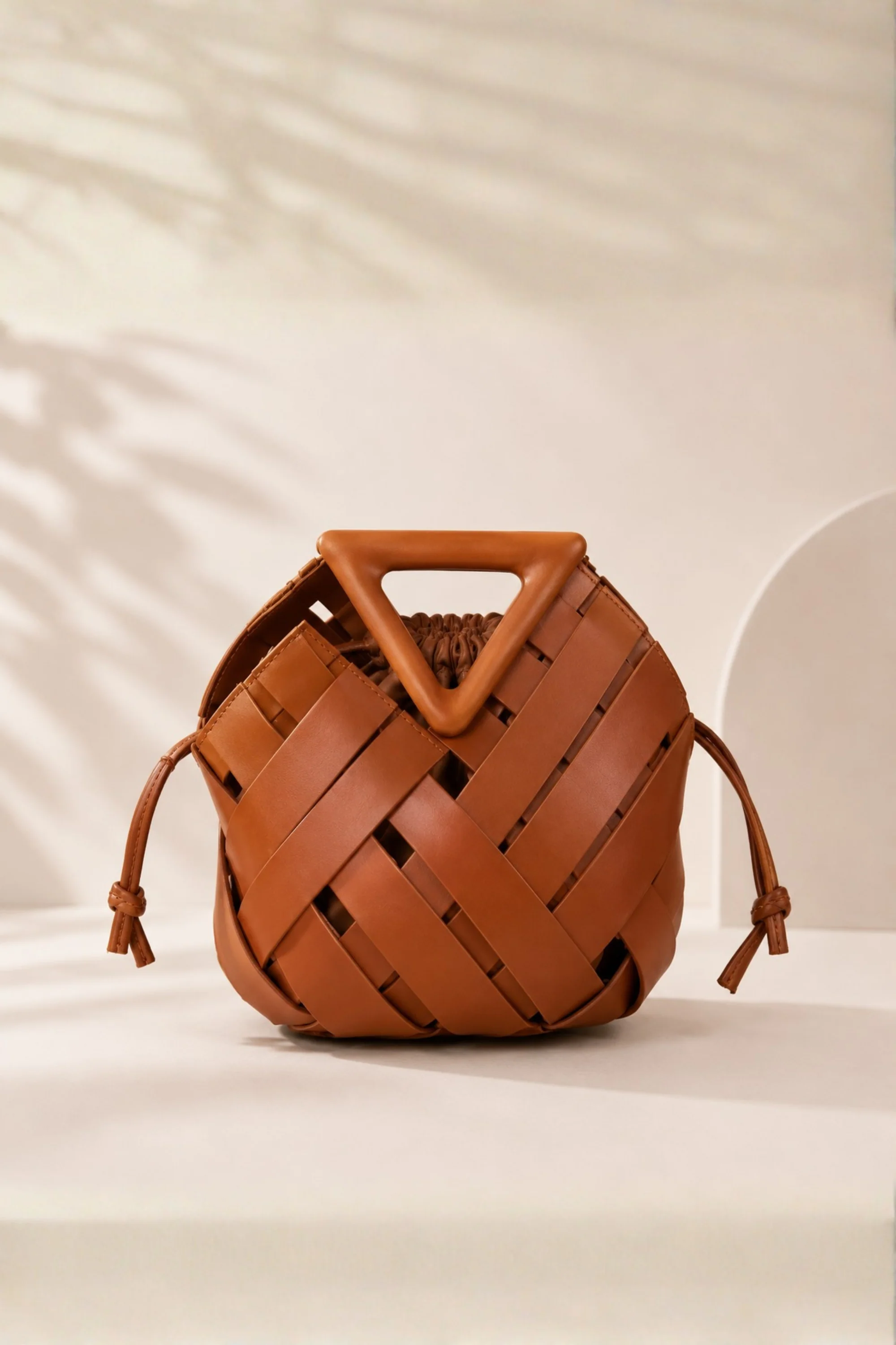 Panelled Camel Handbag