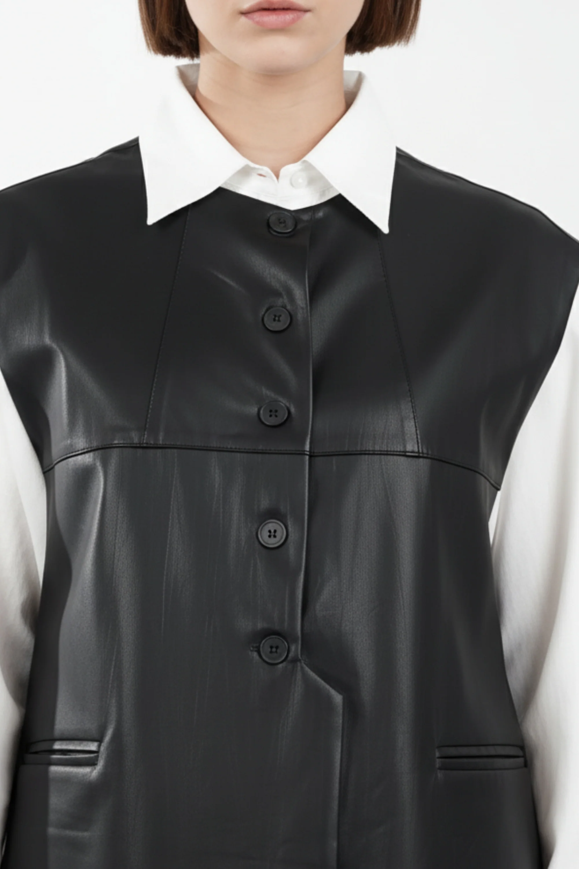 Blackout Blaze Leather Waist Coat