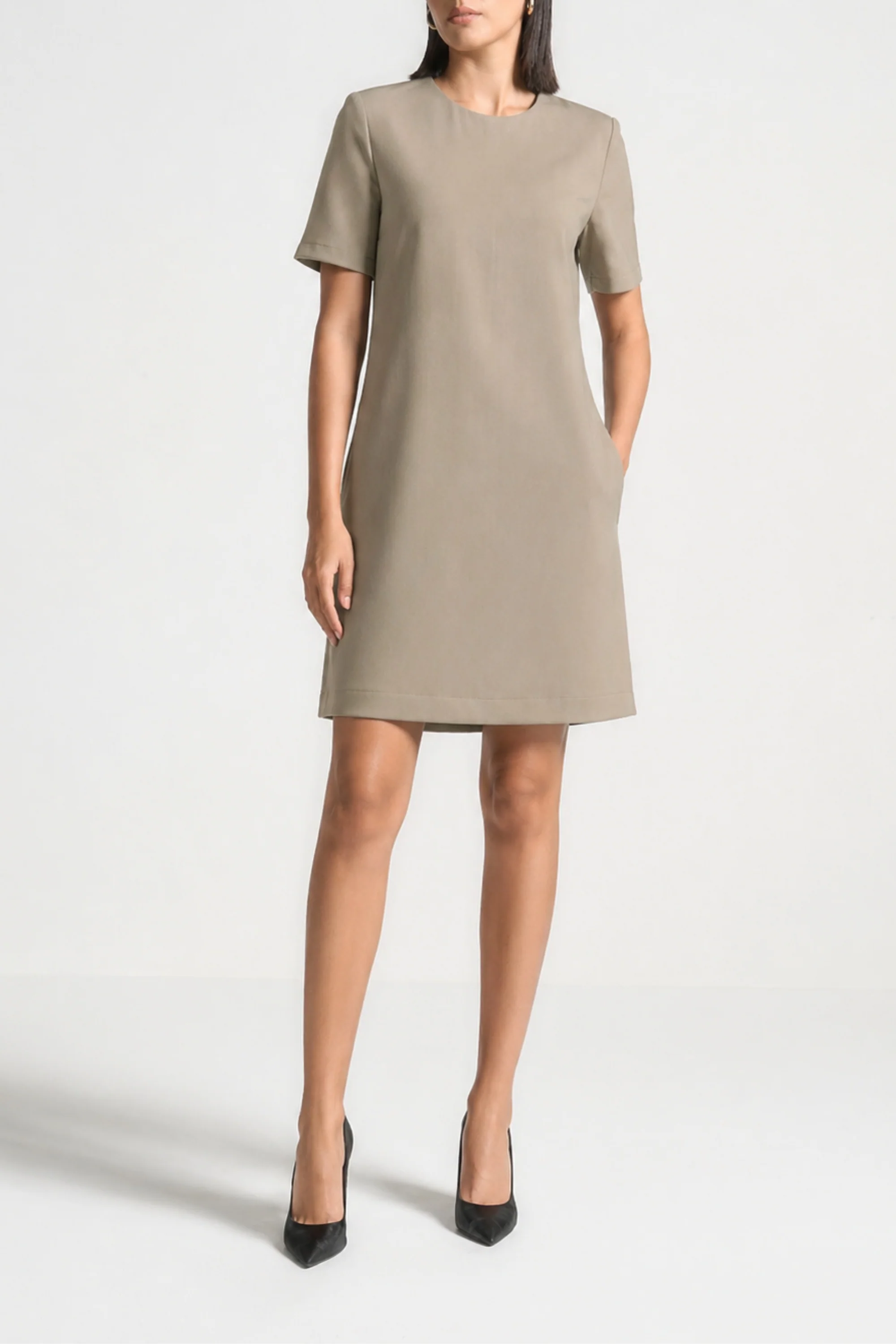 Maeve Greige Shift Dress