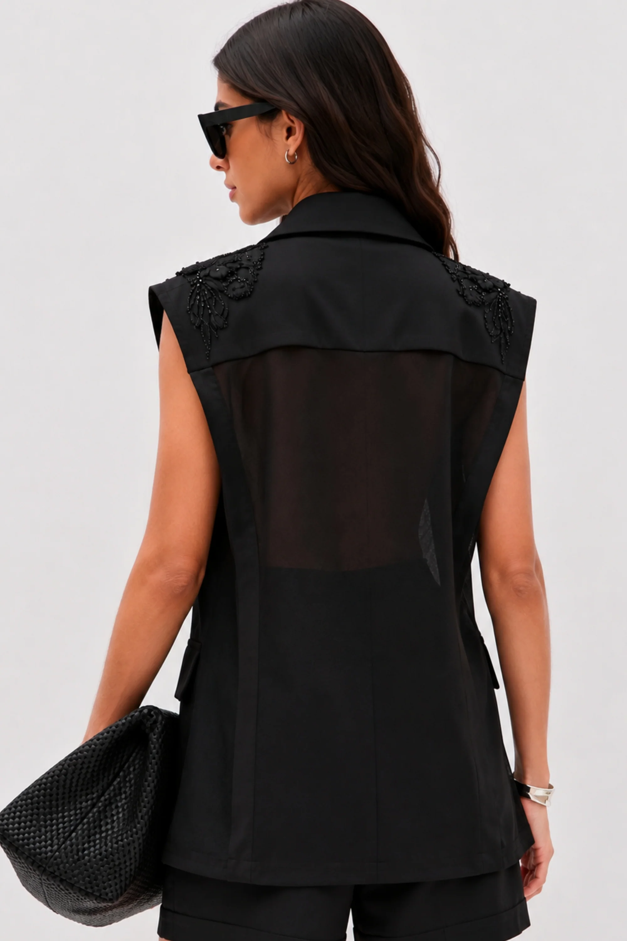 Noir Embellished Vest
