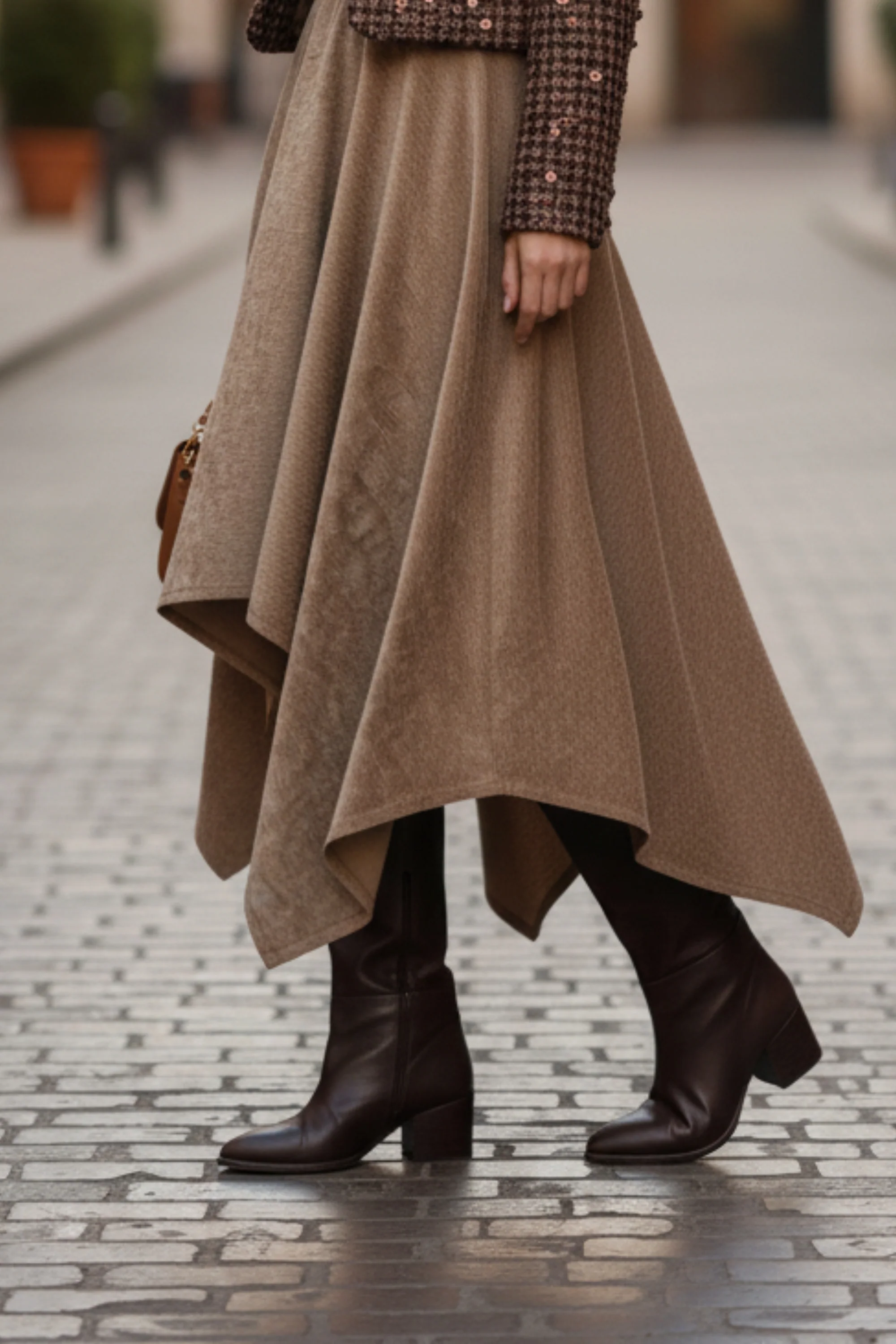 Golden Velvet Flared skirt