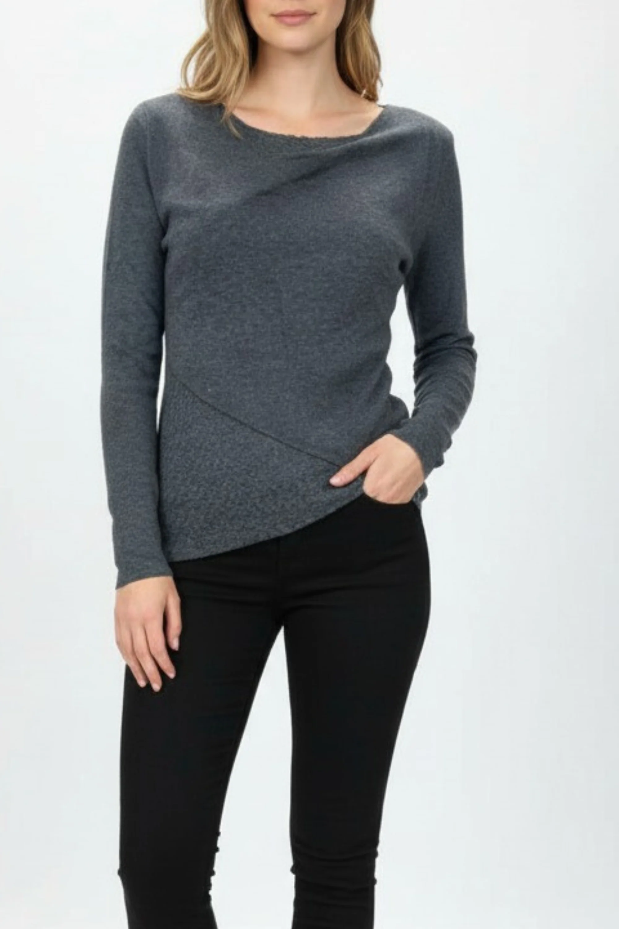 Carbon Edge Layered Knit Top