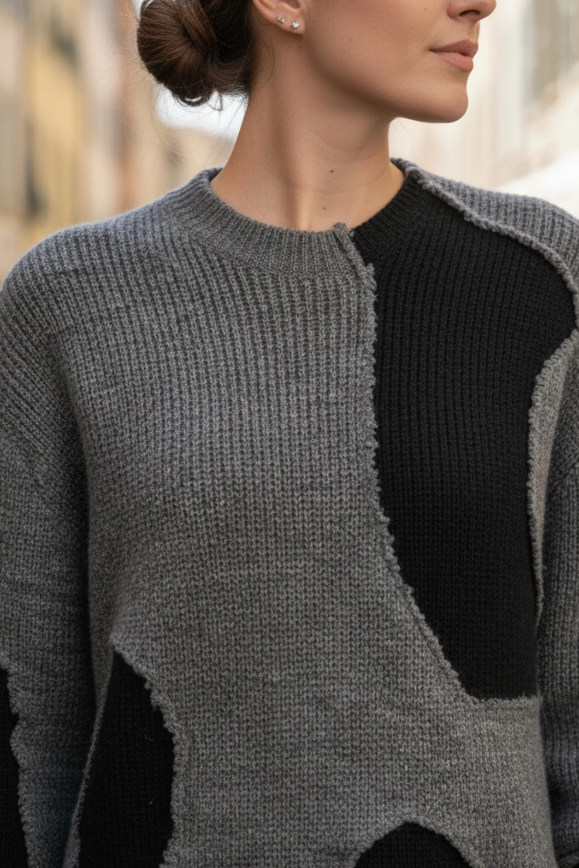 Ash Black Patch Sweater
